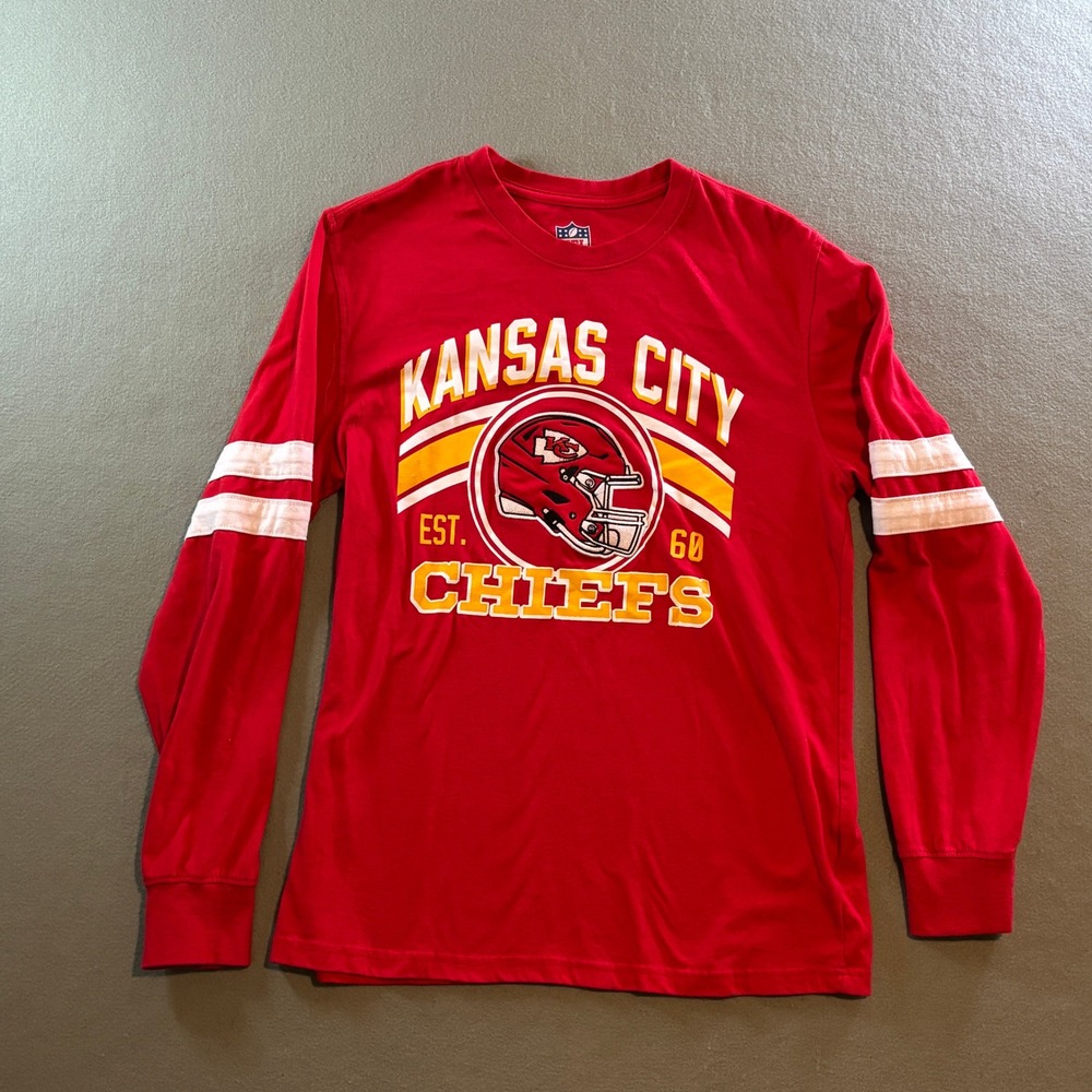 NFL Kansas City Chiefs Long Sleeve Shirt Mens M Red Football Graphic Tee